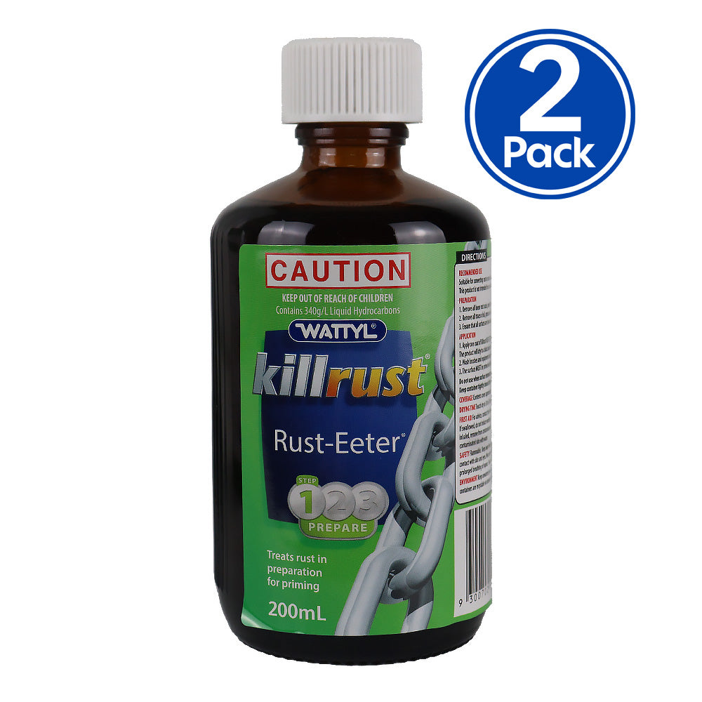 KILLRUST Rust-Eeter 200ml Rust Converter & Metal Surface Treatment x2