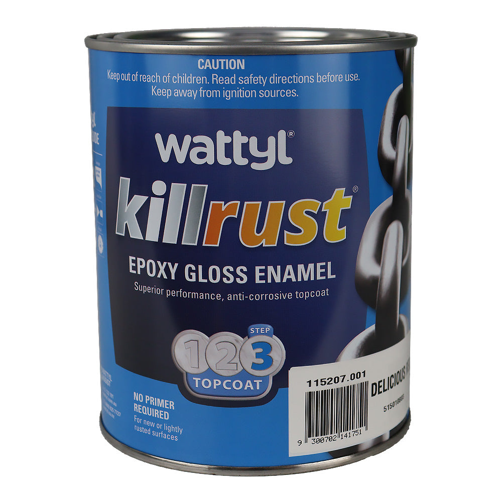 WATTYL Killrust Epoxy Gloss Enamel Delicious Red 1L Rust Protection Metal Paint