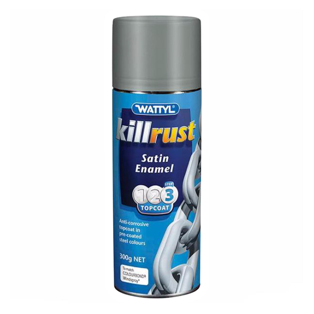 WATTYL Killrust Satin Enamel Spray Paint 300g Aerosol Wind Spray