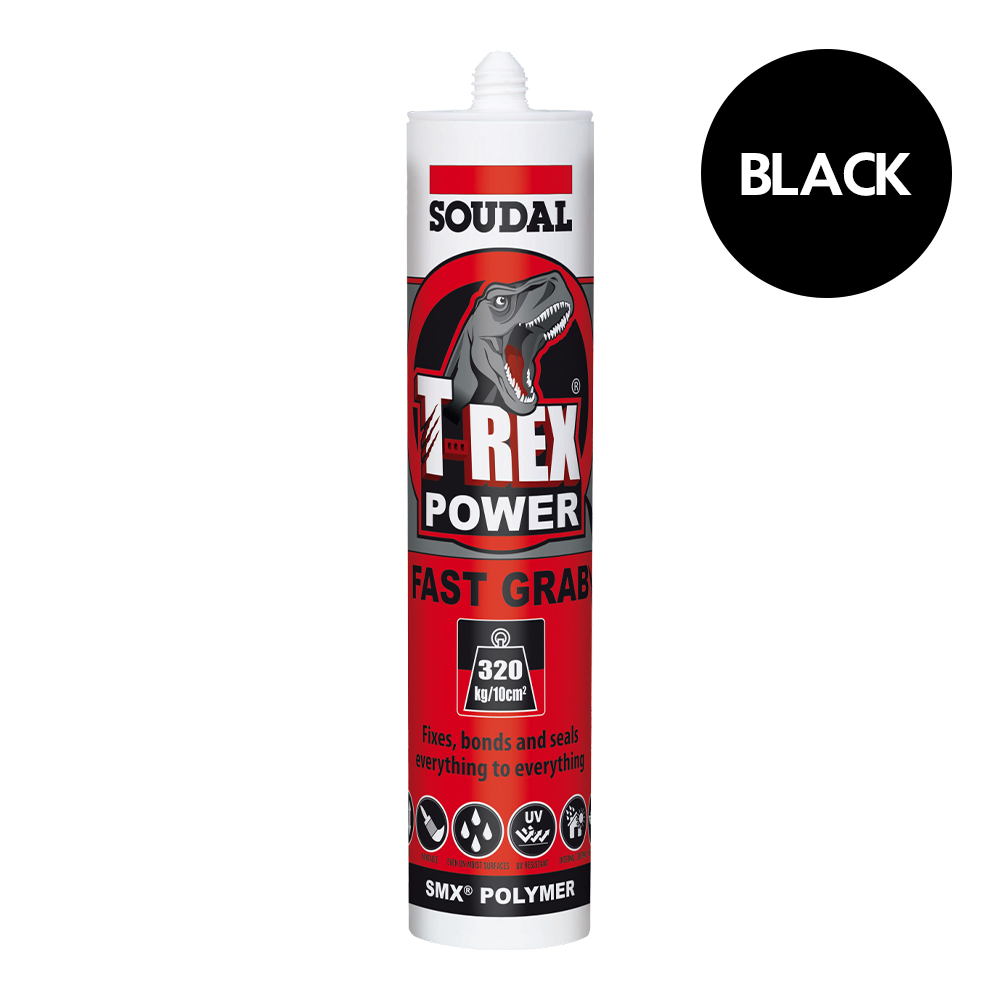 SOUDAL T-Rex Power Fast Grab High Strength Adhesive Black 290ml Cartridge
