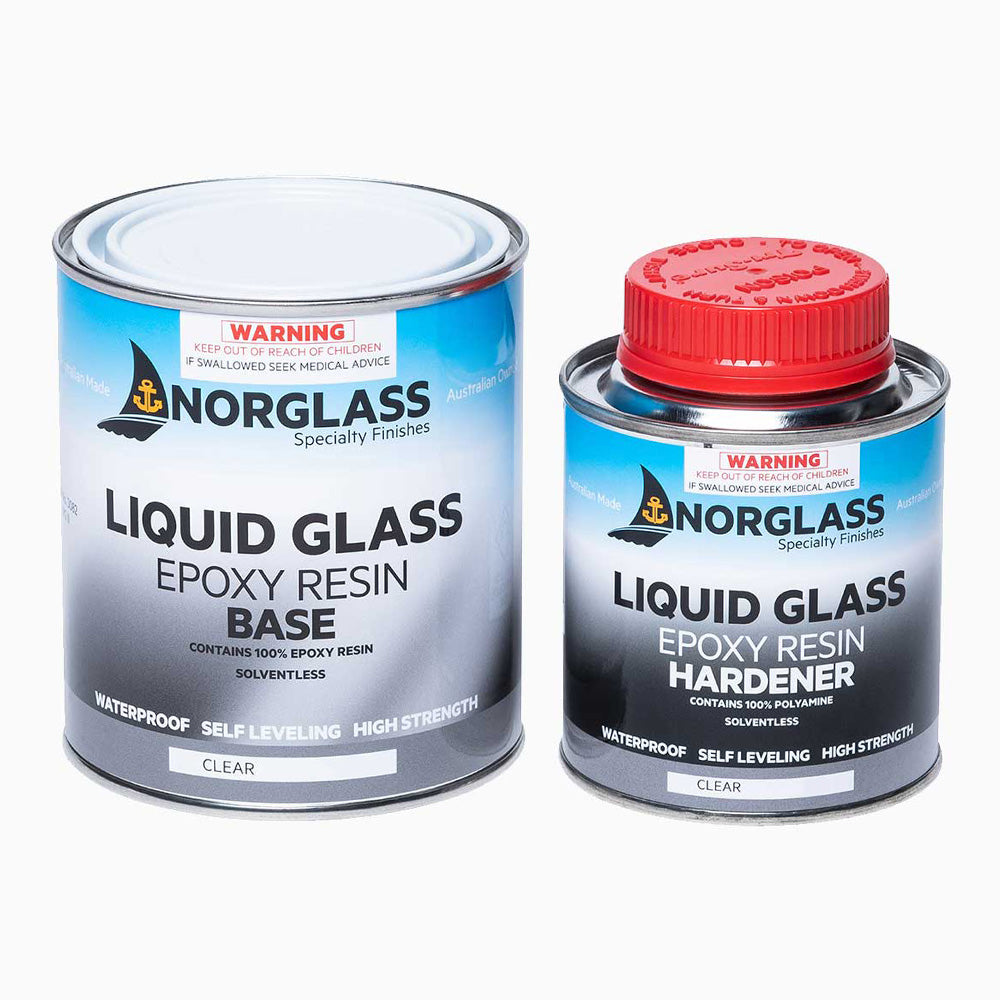 NORGLASS Liquid Glass 2 Pack Clear Epoxy Resin 1.5L Pour On Tables