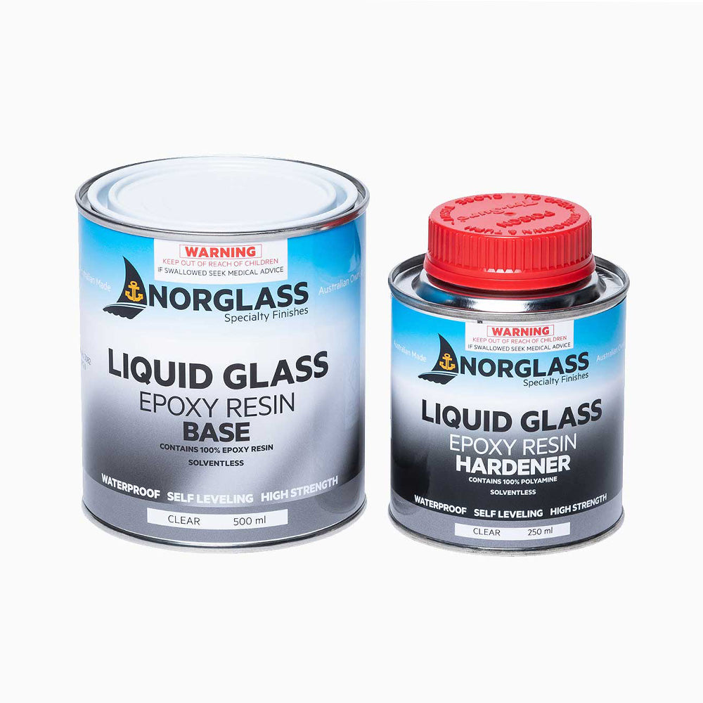 NORGLASS Liquid Glass 2 Pack Clear Epoxy Resin 750ml Pour On Tables