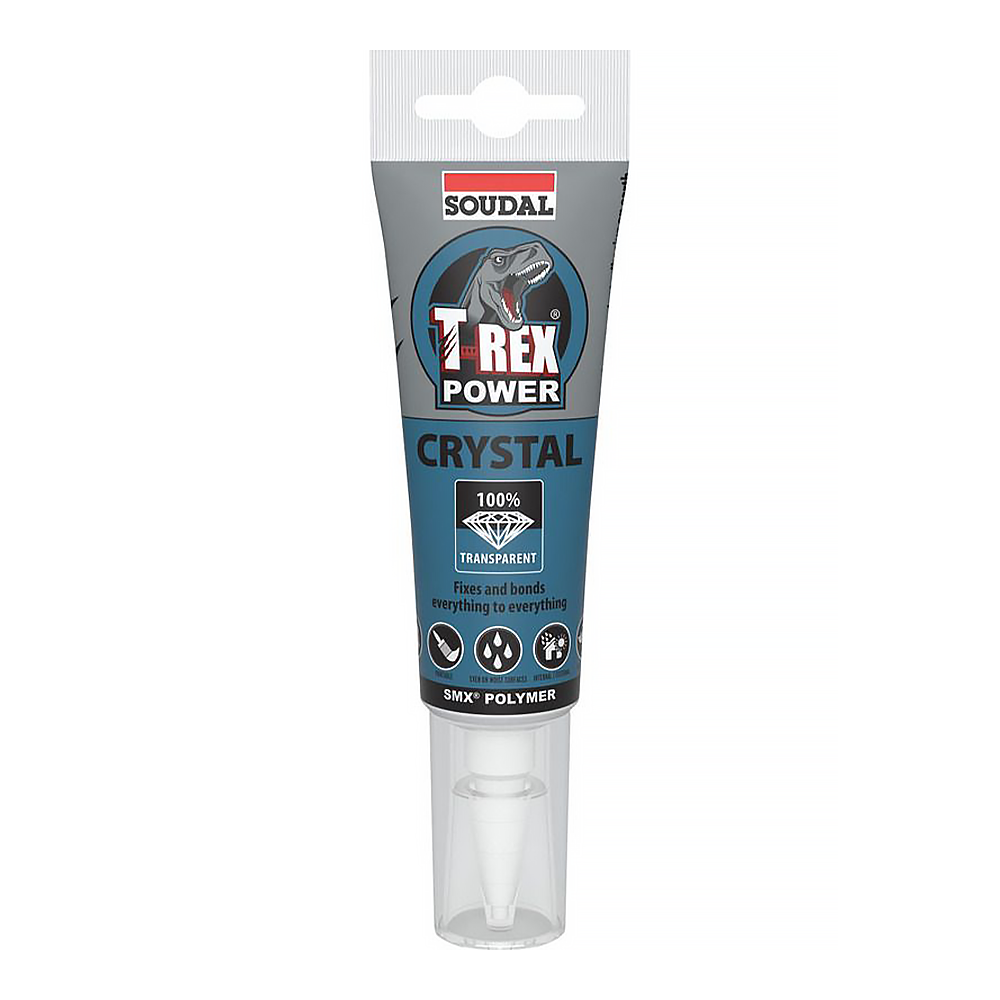 SOUDAL T-Rex Power Fast Grab Crystal Clear High Strength Adhesive 125ml Tube
