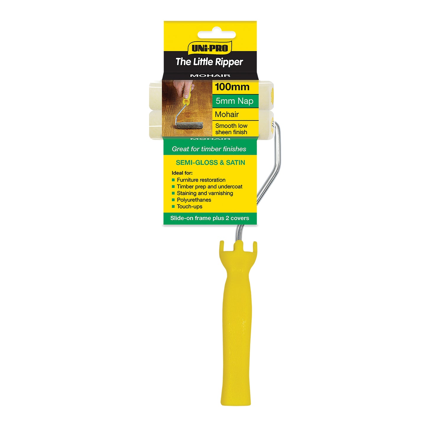 UNi-PRO Little Ripper Mohair Roller Set 100mm 5mm Nap Smooth Finish