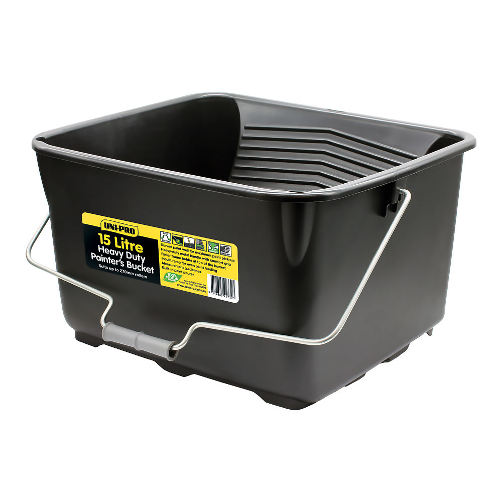UNi-PRO Heavy Duty Painters Bucket 15L With Handle Fits 270mm Rollers