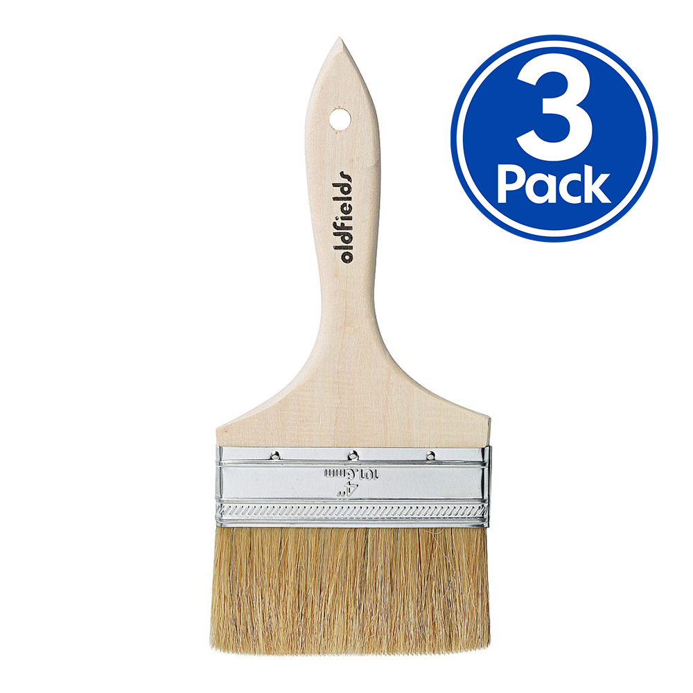 OLDFIELDS Industrial All Purpose Economical Chip Paint Brush 12mm to 100mm x 3 Pack