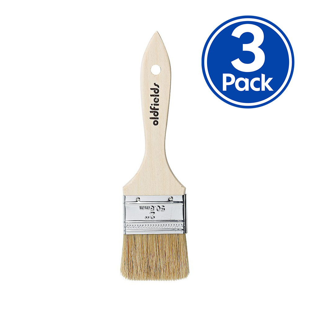 OLDFIELDS Industrial All Purpose Economical Chip Paint Brush 12mm to 100mm x 3 Pack