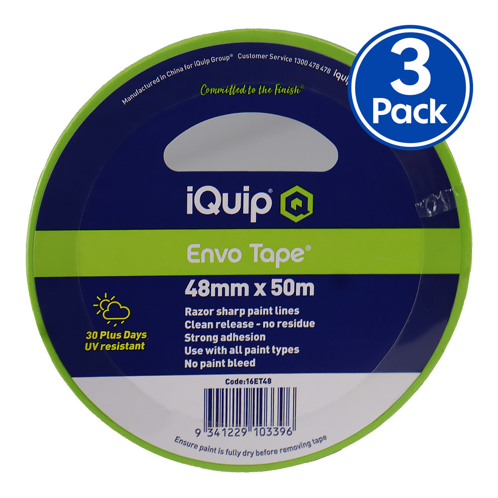 IQUIP Envo Tape 48mm x 50m High Performance Masking Tape Painting x3