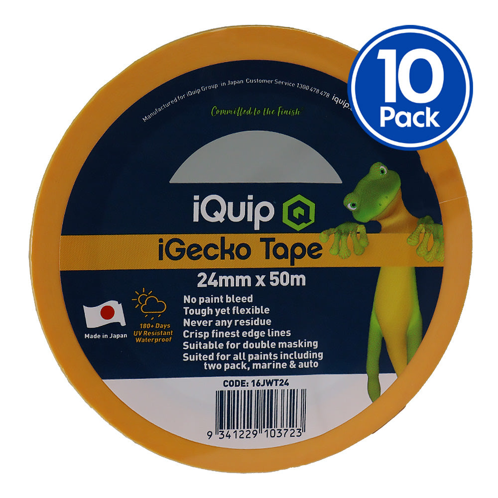 IQUIP iGecko Japanese Washi Tape 24mm x 50m Professional Masking Precision x10