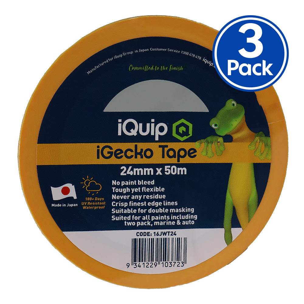 IQUIP iGecko Japanese Washi Tape 24mm x 50m Professional Masking Precision x3