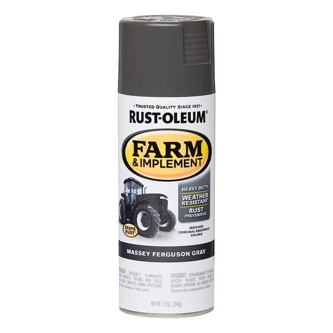 RUST-OLEUM Farm Equipment Spray Paint Massey Ferguson Grey 340g Aerosol