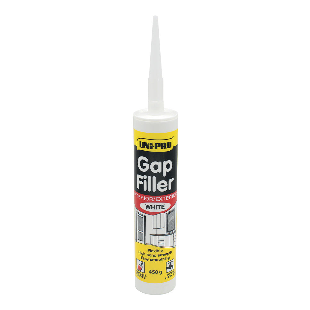 UNI-PRO Gap Filler Interior Exterior Sealant White Gaps Cracks 450g x 5 Pack