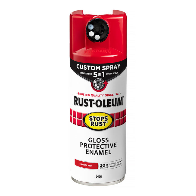 RUST-OLEUM Stops Rust Custom Spray Paint 5 in 1 Protective Enamel 340g Gloss Sunrise Red