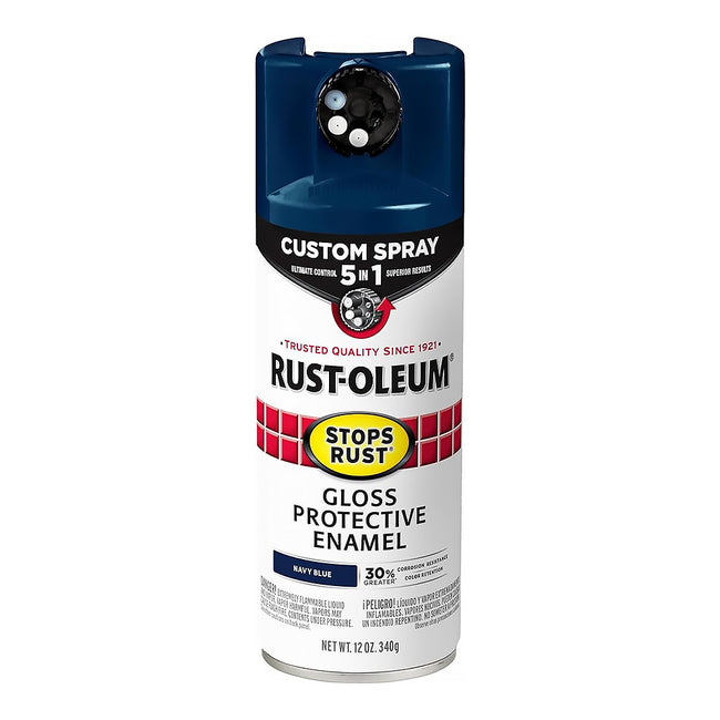 RUST-OLEUM Stops Rust Custom Spray Paint 5 in 1 Protective Enamel 340g Gloss Navy Blue