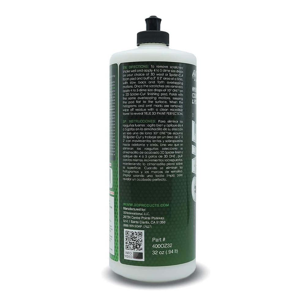3D 400 ONE 946ml Hybrid Rubbing Compound & Finishing Polish