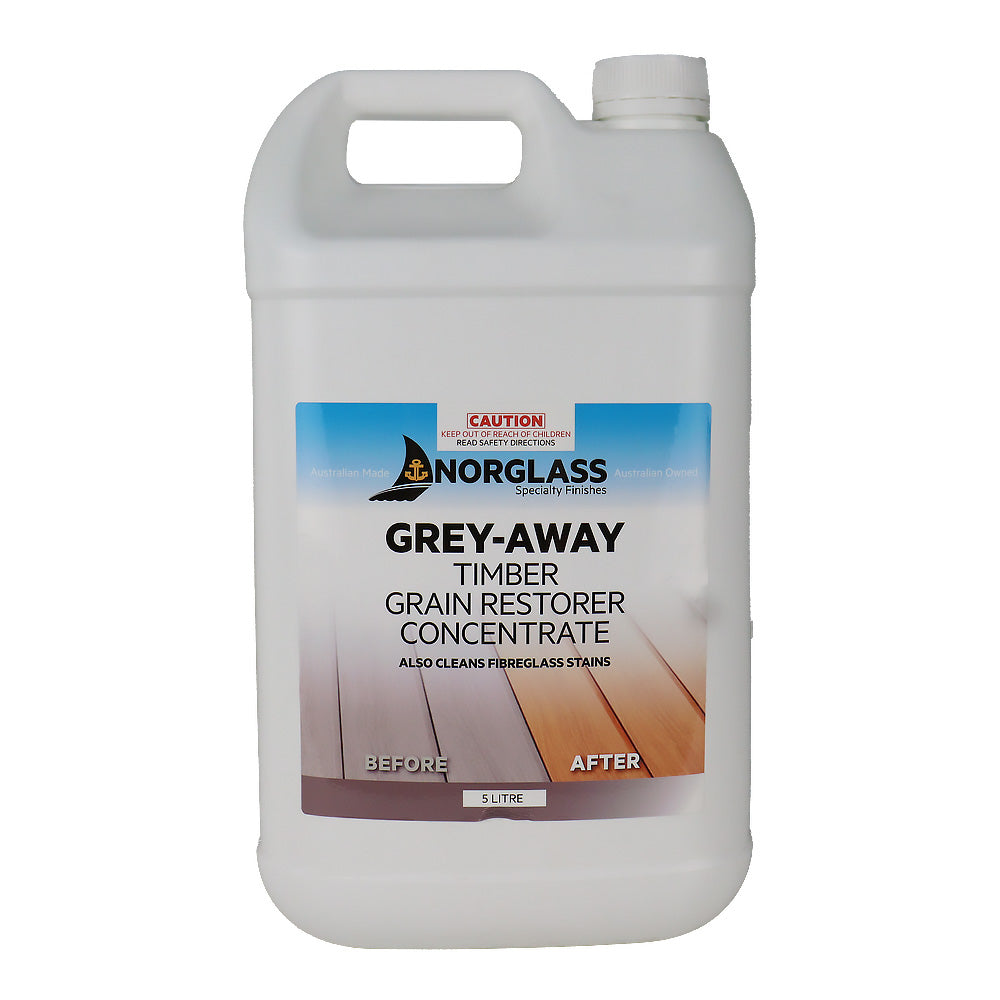 NORGLASS Grey-Away Grain Restorer 5L Timber Restoration Marine Deck Cleaner