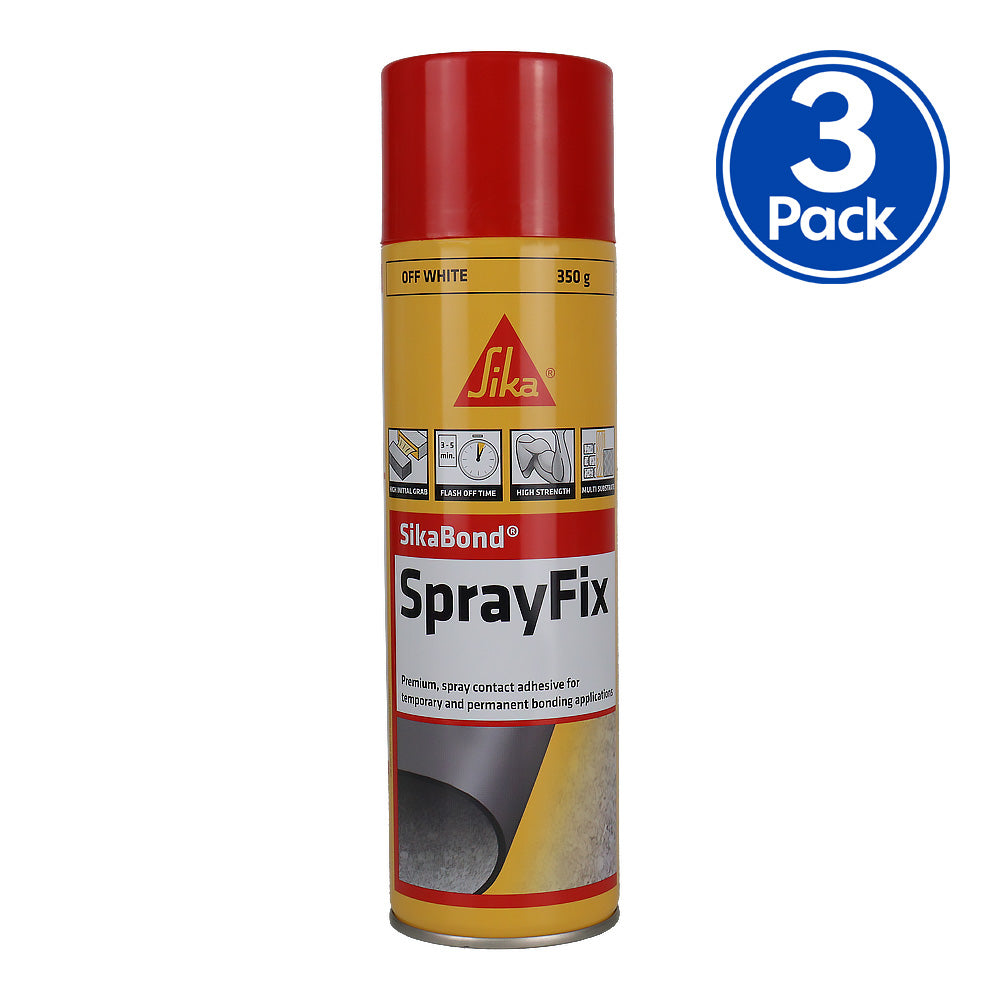SikaBond Spray Fix High Strength Contact Adhesive 350g x3