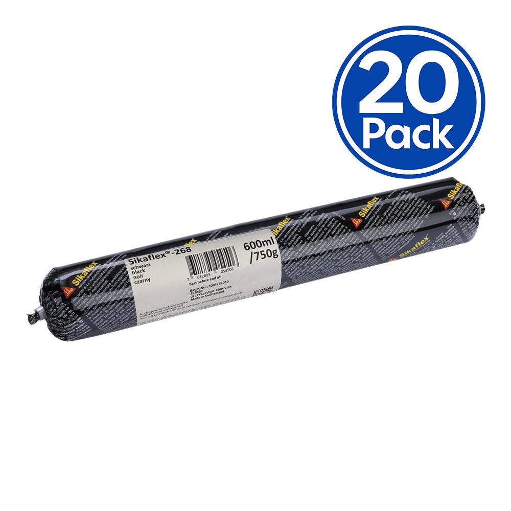 SIKA Sikaflex 268 Direct Glazing Bonding Sealing 600ml Black Sausage x 20 Pack