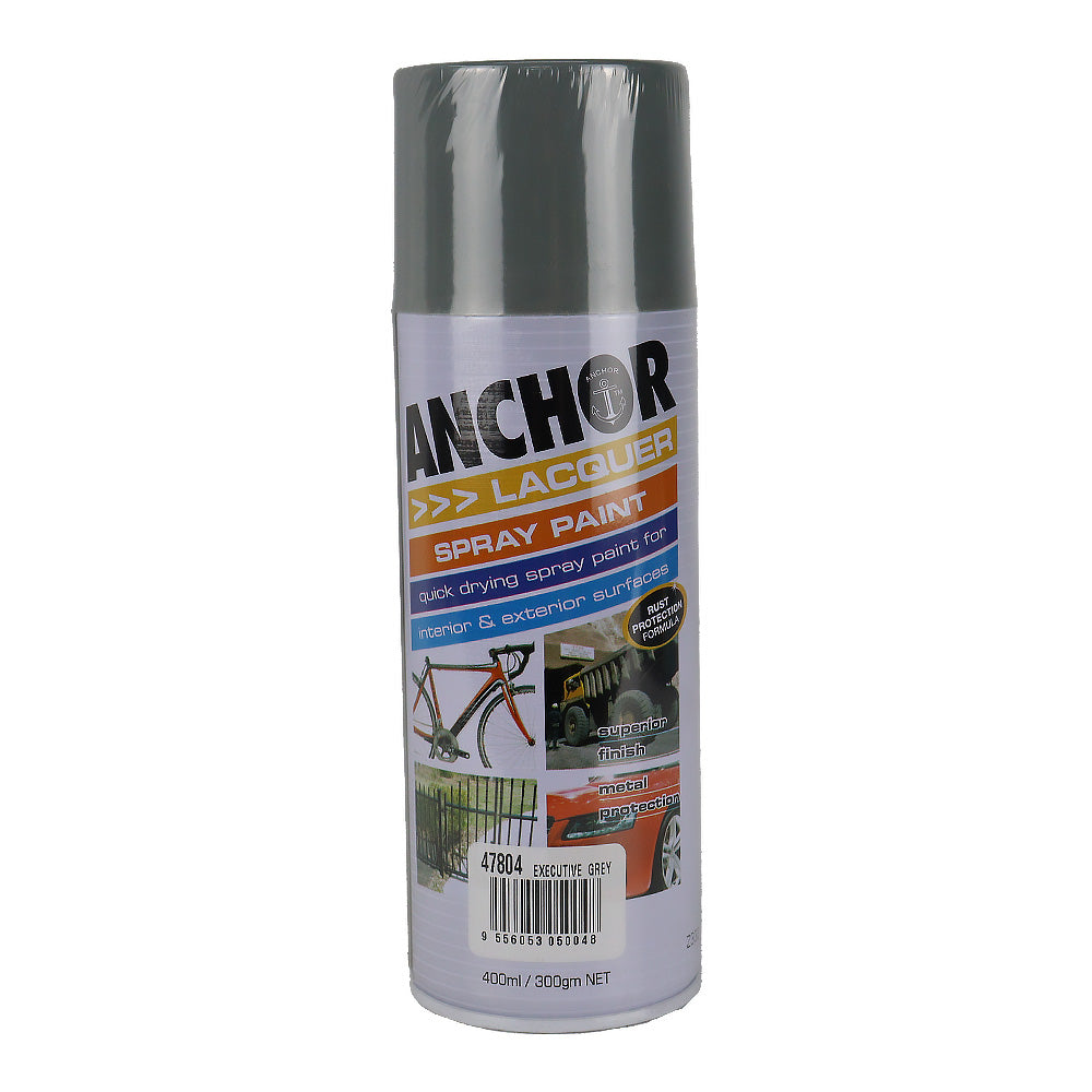 ANCHOR Lacquer Spray Paint Executive Grey 300gm Aerosol Quick Drying