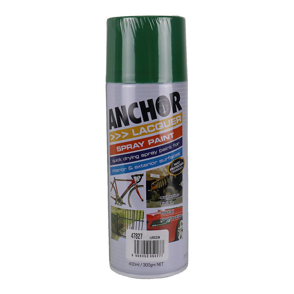 ANCHOR Lacquer Spray Paint Green 300gm Aerosol Quick Drying