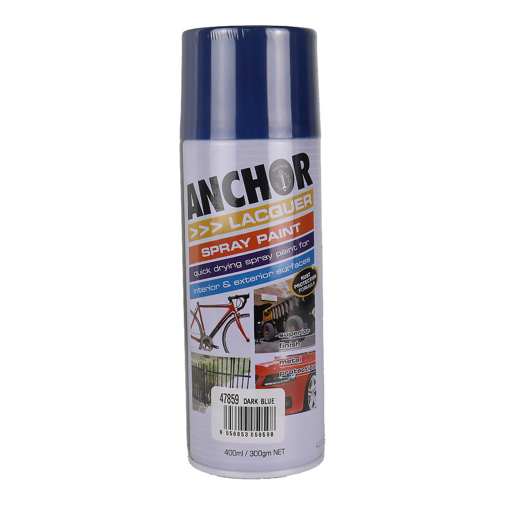ANCHOR Lacquer Spray Paint Dark Blue 300gm Aerosol Quick Drying