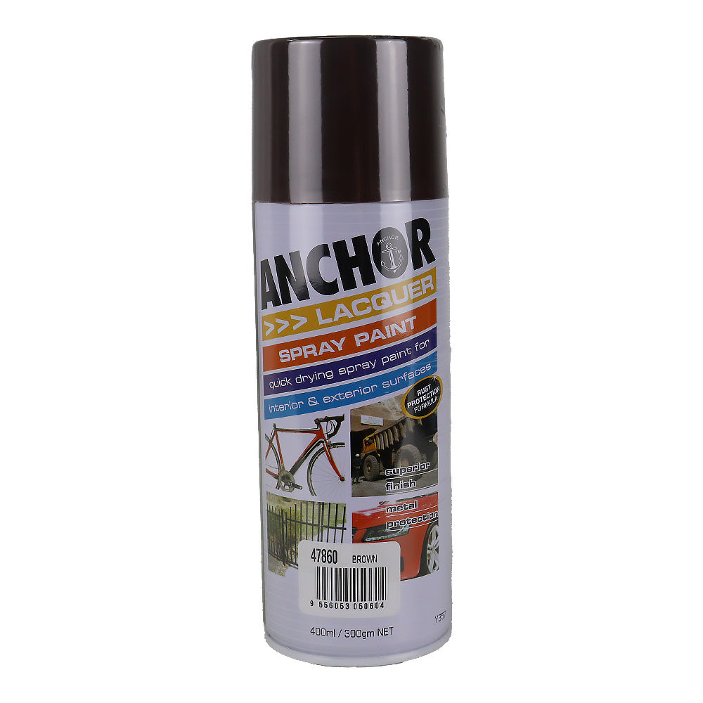 ANCHOR Lacquer Spray Paint Brown 300gm Aerosol Quick Drying