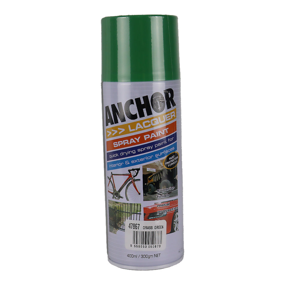 ANCHOR Lacquer Spray Paint Grass Green 300gm Aerosol Quick Drying