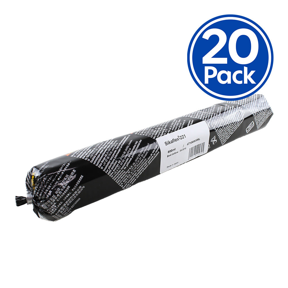 SIKA Sikaflex 221 Multi Purpose Heavy Duty Adhesive Sealant 600ml Sausage White x 20 Pack