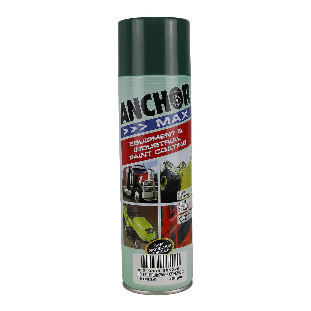 ANCHOR MAX Holly / Brunswick Green G12 400gm Industrial Spray Paint High Coverage