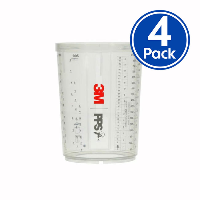 3M 26023 PPS Series 2.0 Hard Cups Large 850ml x 4 Pack Box