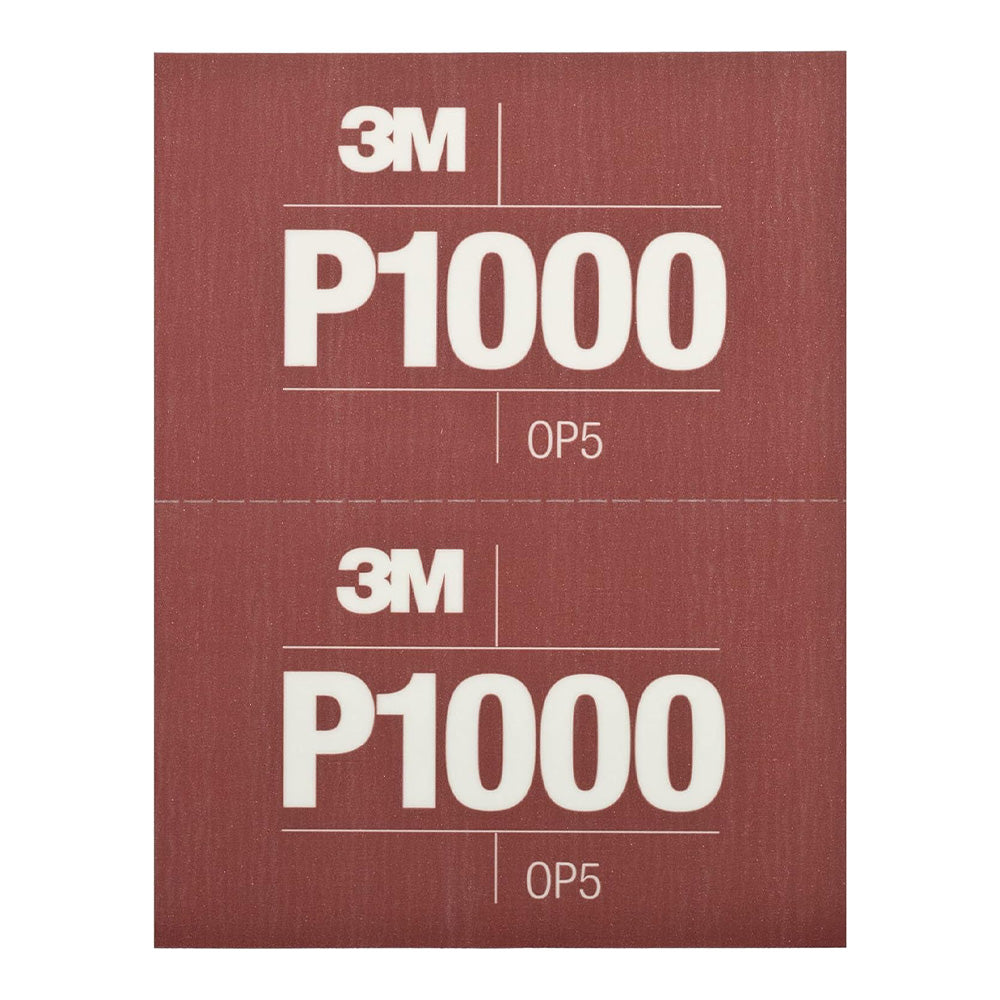 3M 34341 Flexible Abrasive Hookit Sanding Sheets P1000 Grit 5.5" x 6.8" x 25 Pack