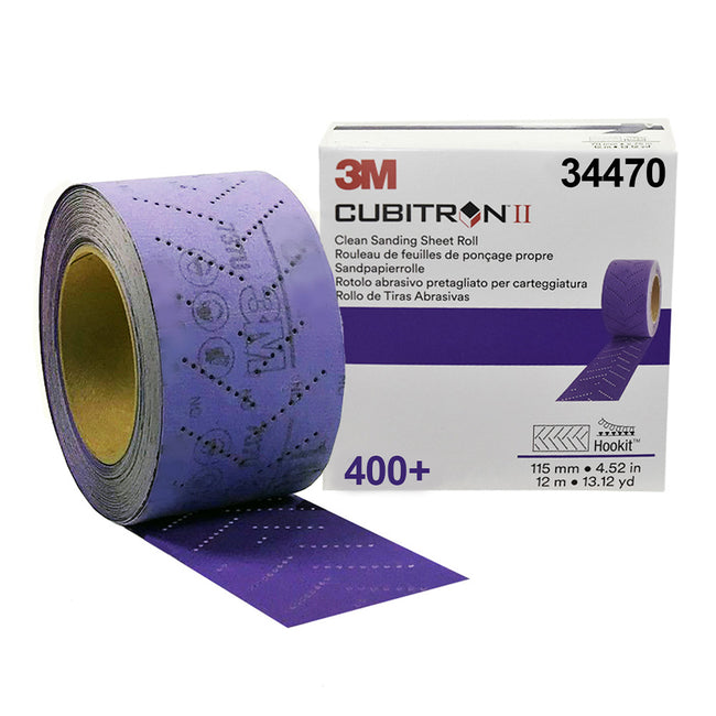 3M 34470 Cubitron Clean Sanding Sheet Roll 400 Grit 115mm x 12m