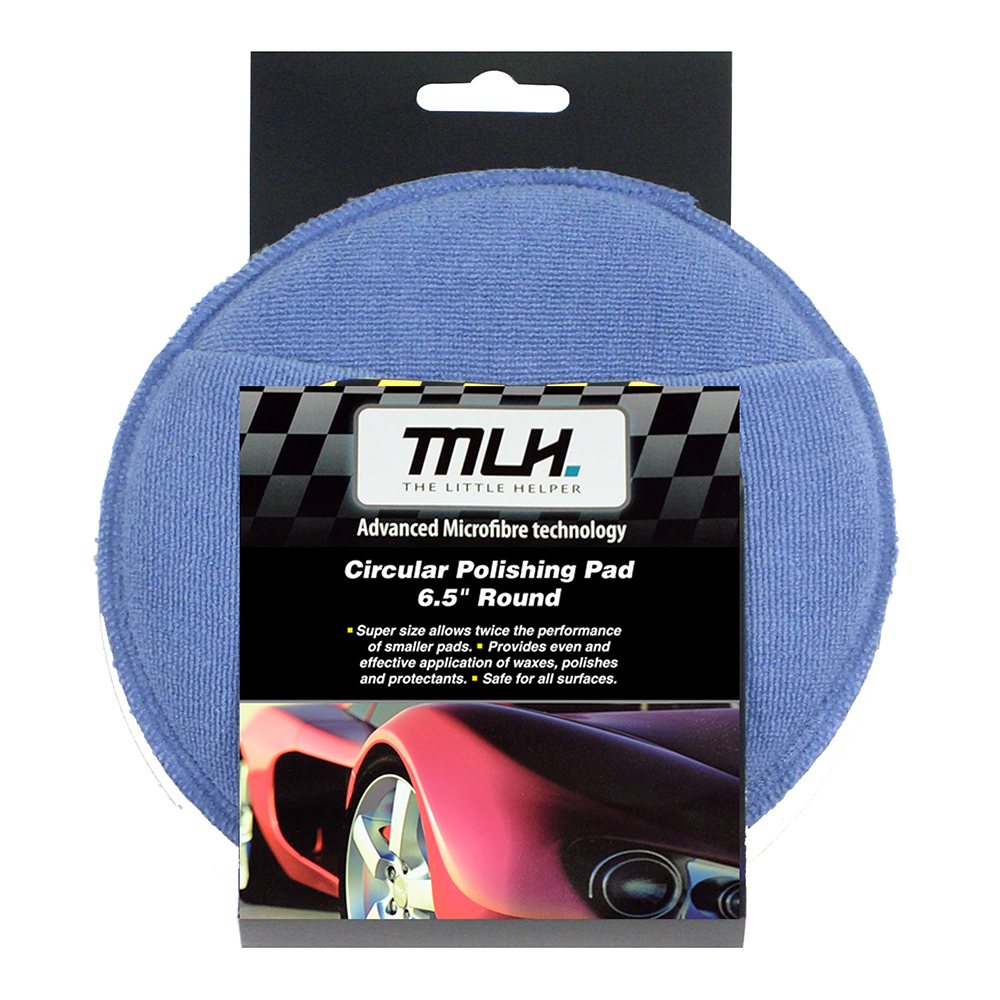 MLH Microfibre Circular Applicator Pad 6.5" With Hand Pocket Paint Polish Wax