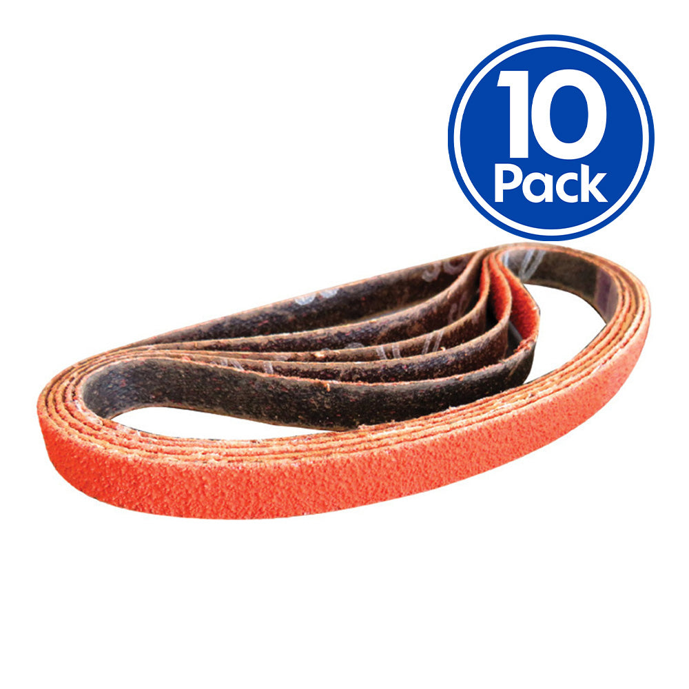 NORTON Blaze R980 Sanding Cloth Belt 10mm x 330mm 80 Grit x 10 Belts