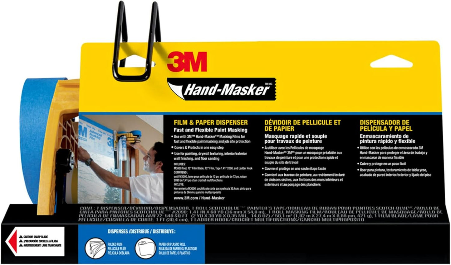 3M Hand-Masker Film & Tape Kit M3000PAK Paint Masking Kit