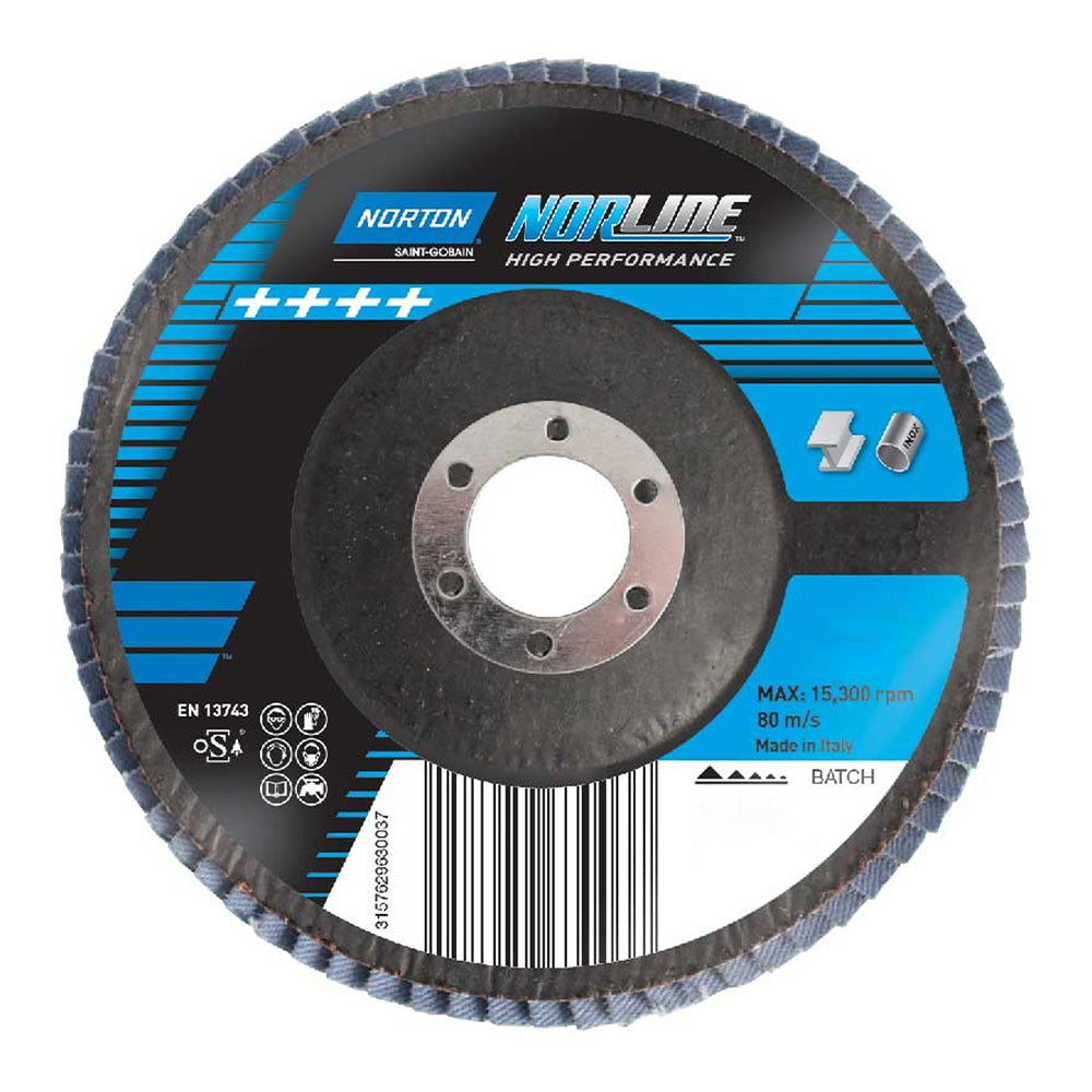 NORTON Norline R842 Sanding Flap Disc 125mm x 22mm 60 Grit Z60