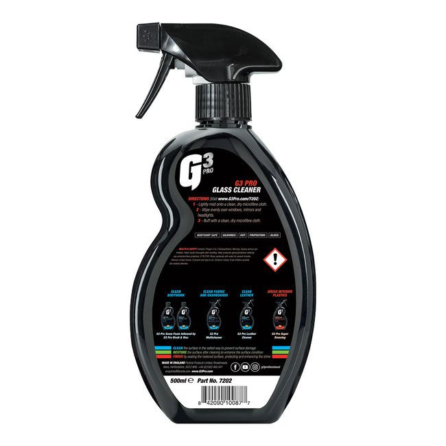 FARECLA G3 Pro Glass Cleaner 500ml Interior Windscreen Spray Car Care