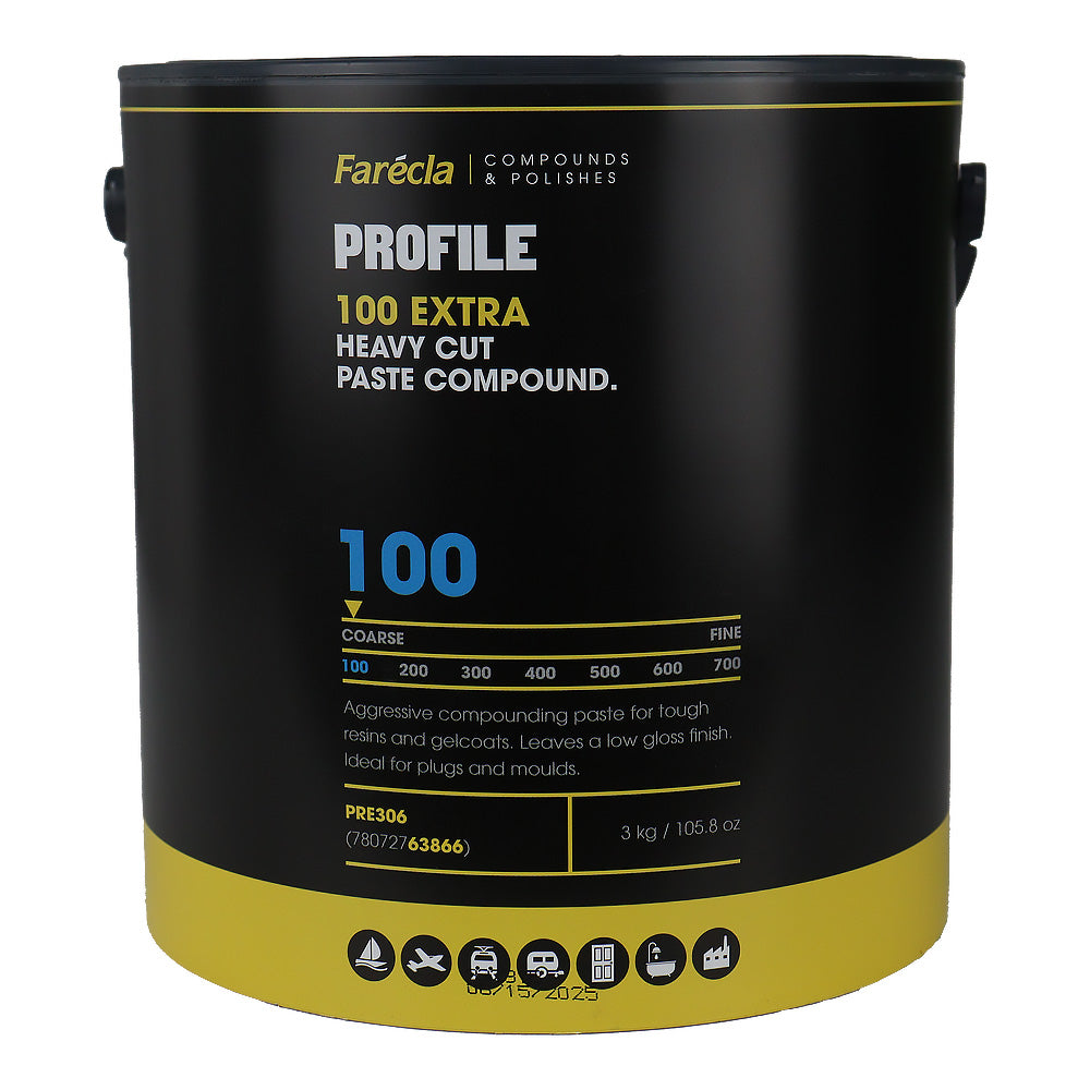 FARECLA Profile 100 Extra Heavy Cut Paste Compound 3kg Professional Cutting