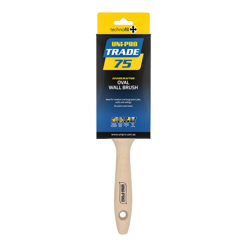 UNi-PRO Trade Oval Wall Brush 75mm Professional Paint Application