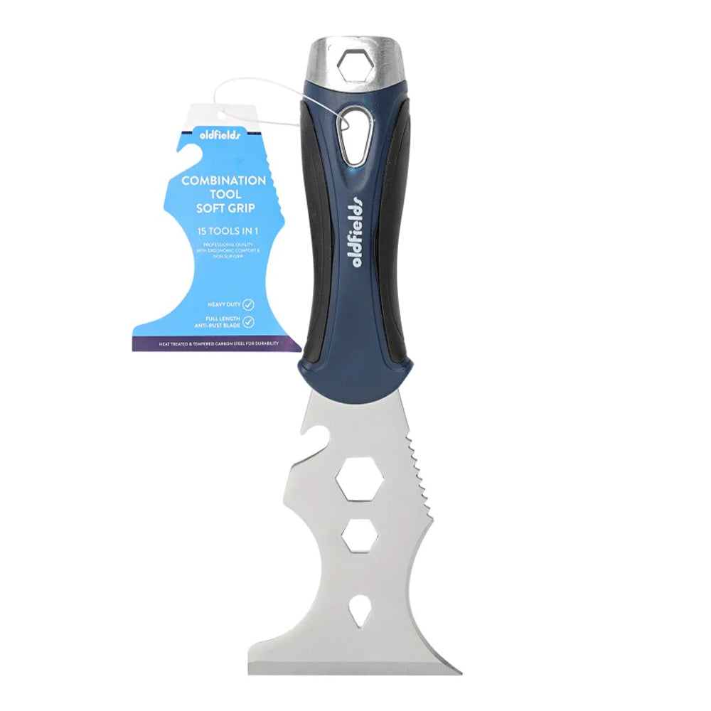 OLDFIELDS Combination 15 in 1 Paint Scraper Tool Soft Grip Handle