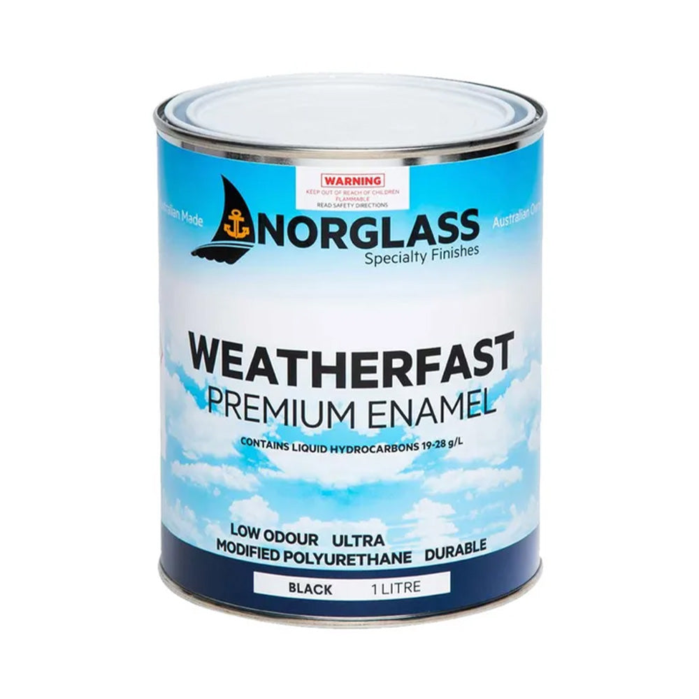 NORGLASS Weatherfast Marine Premium Enamel 1L Black High Gloss