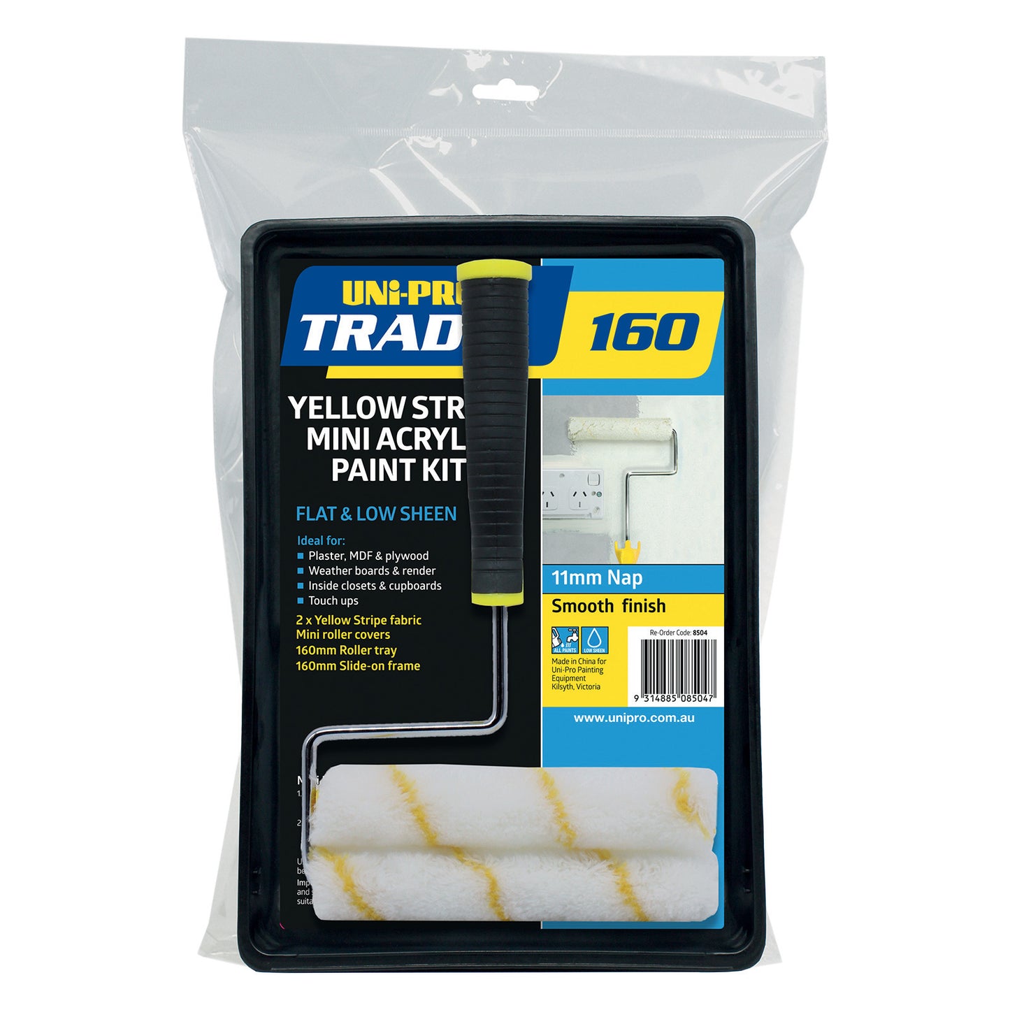 UNi-PRO Trade Mini Acrylic Kit 160mm Slide-On Frame Low Sheen 11mm Nap