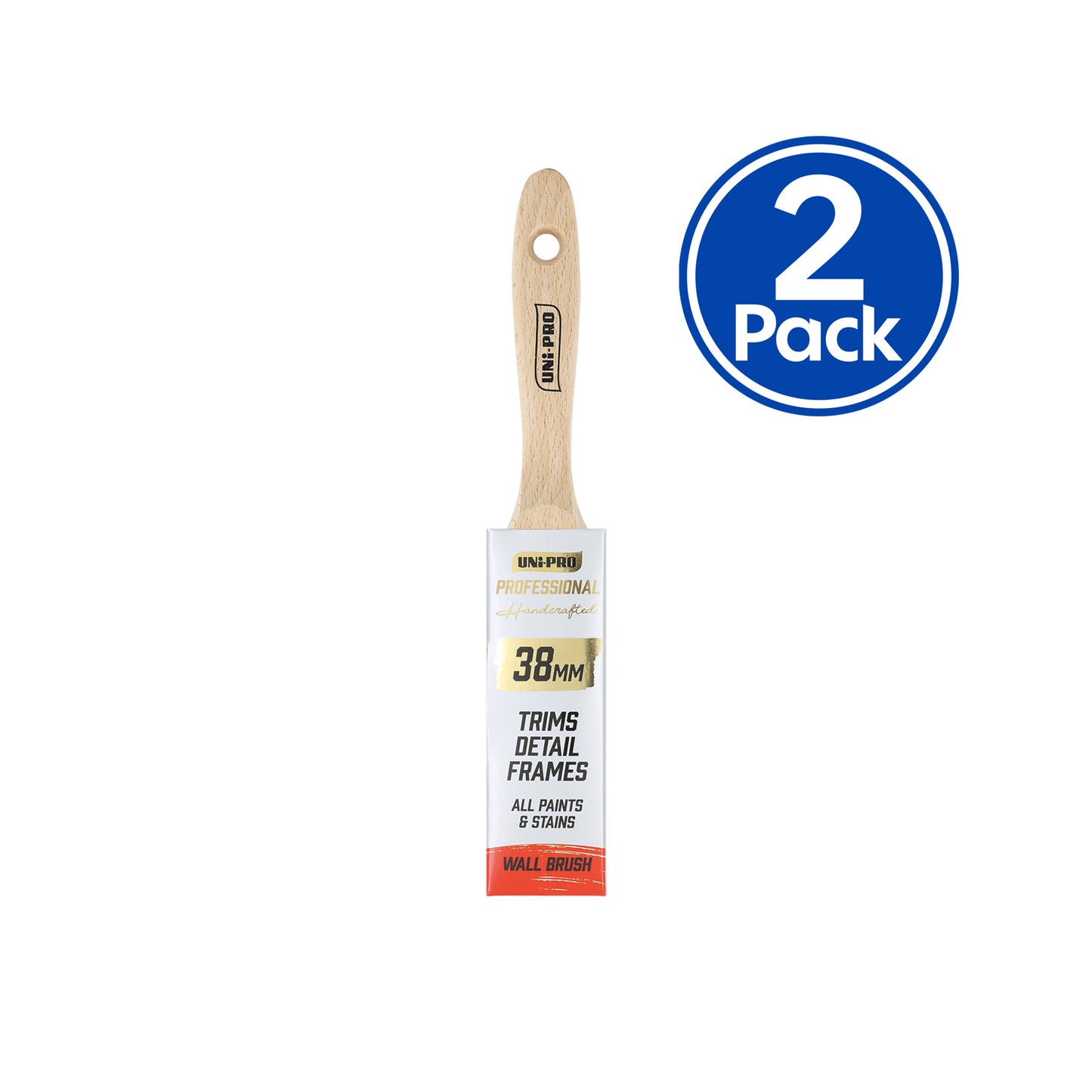 UNi-PRO Professional Wall Brush 38mm Interior Exterior Painting Tool x2