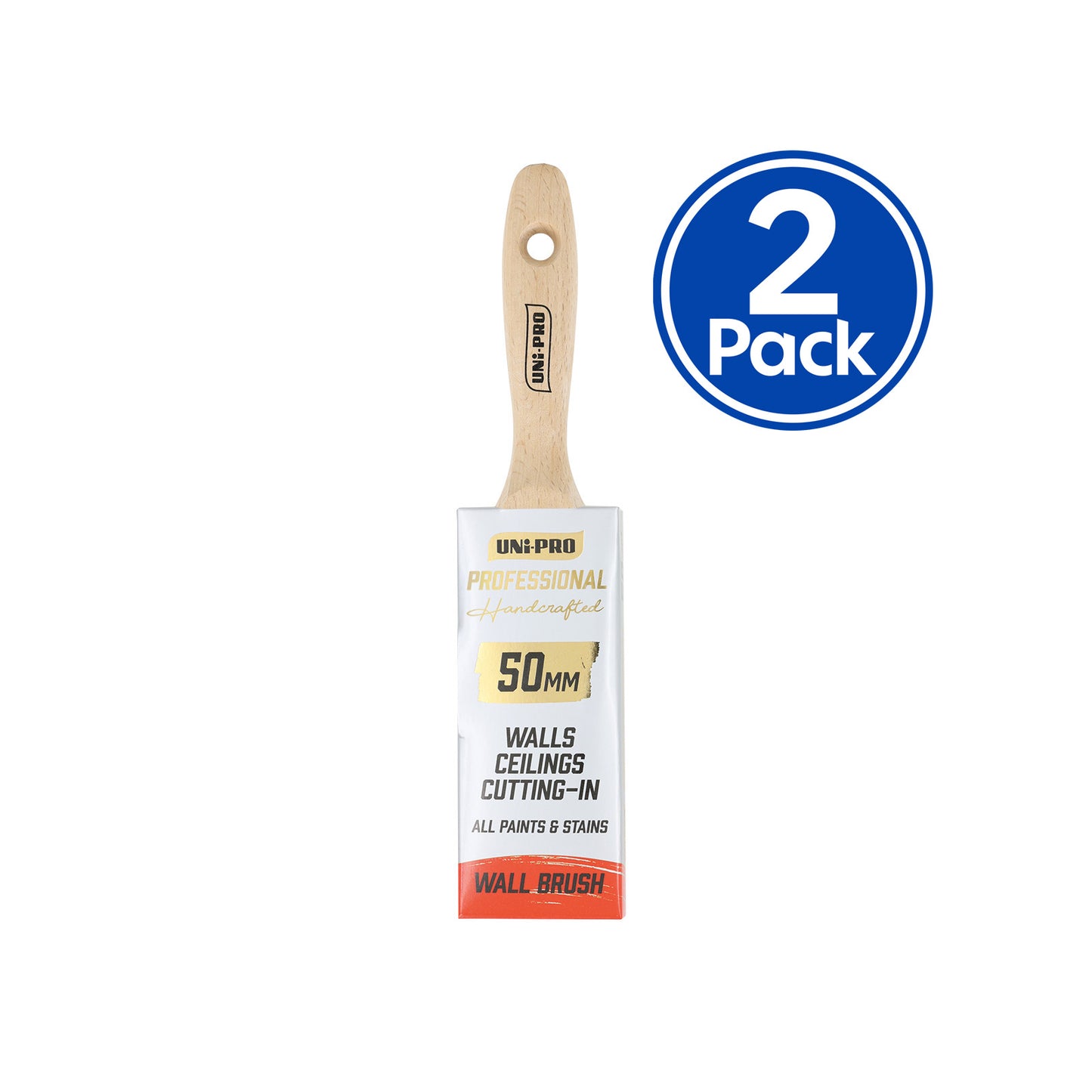 UNi-PRO Professional Wall Brush 50mm Interior Exterior Painting Tool x2