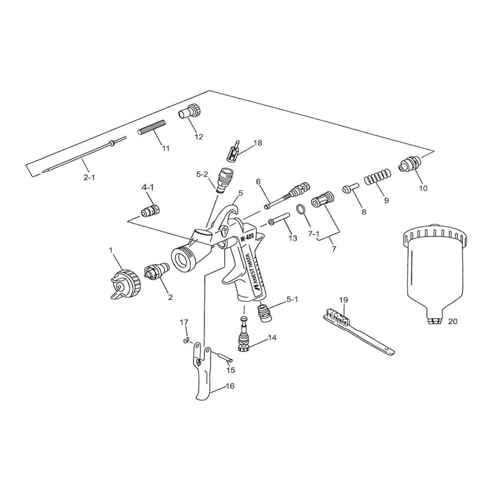 ANEST IWATA W400 Bell Aria Fluid Adjusting Knob 93611900