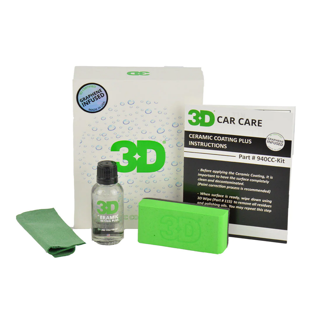 3D Ceramic Coating Plus 30ml Graphene Infused Kit Lasts 3 Years