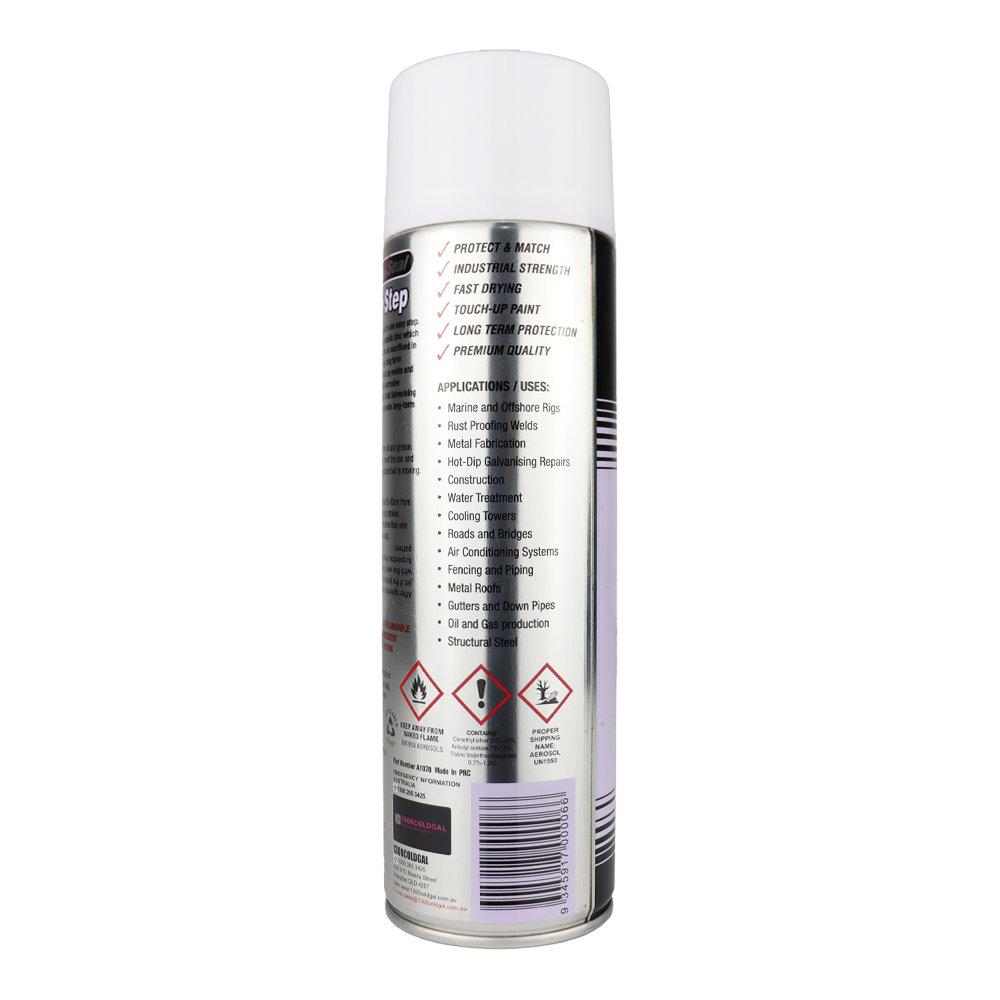 SILVER ZINC SUPPLIES 3 in 1 Cold Galvanising Metal Primer White 400g Aerosol 99% Zinc