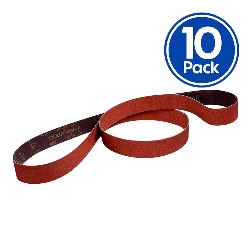 3M Cubitron II File Belt 947A 10mm x 330mm 60+ Grit x 10 Pack