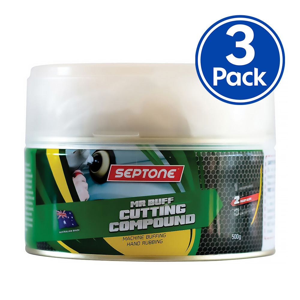 SEPTONE Mr Buff Rapid Cutting Compound Paste 500g Automotive Marine x 3 Pack