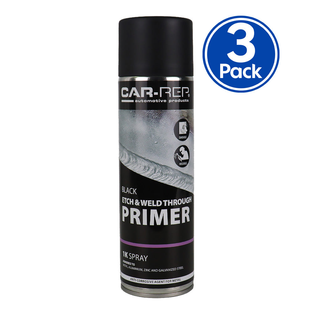 CAR-REP Automotive Acid Etch Weld Thru Primer 500ml Black x3